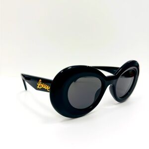 Loewe LW40112I 01A Black Curvy Oval Sunglasses
